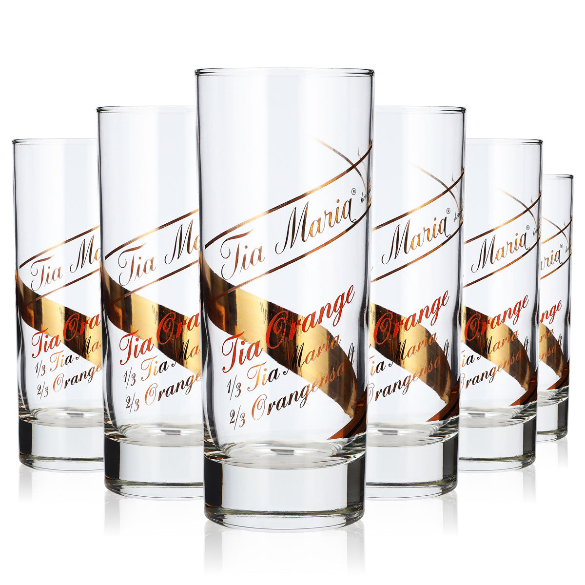 6 verres à liqueur Tia Maria de 0,32 l, verres à long drink Tia Orange, verres à cocktail (lot de 6)