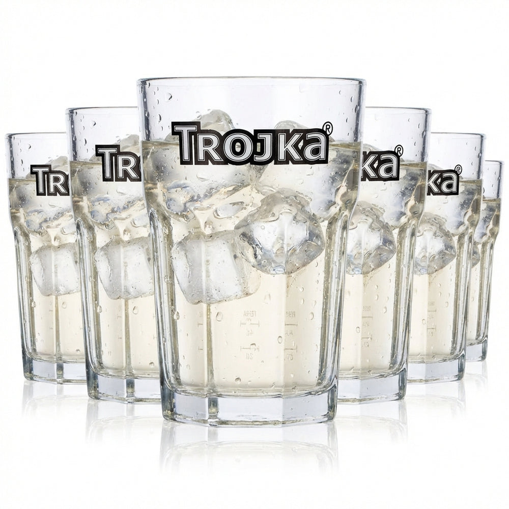 6 verres à vodka Trojka 0,35 l Verres à pied en relief Verres à long drink 2 cl 4 cl