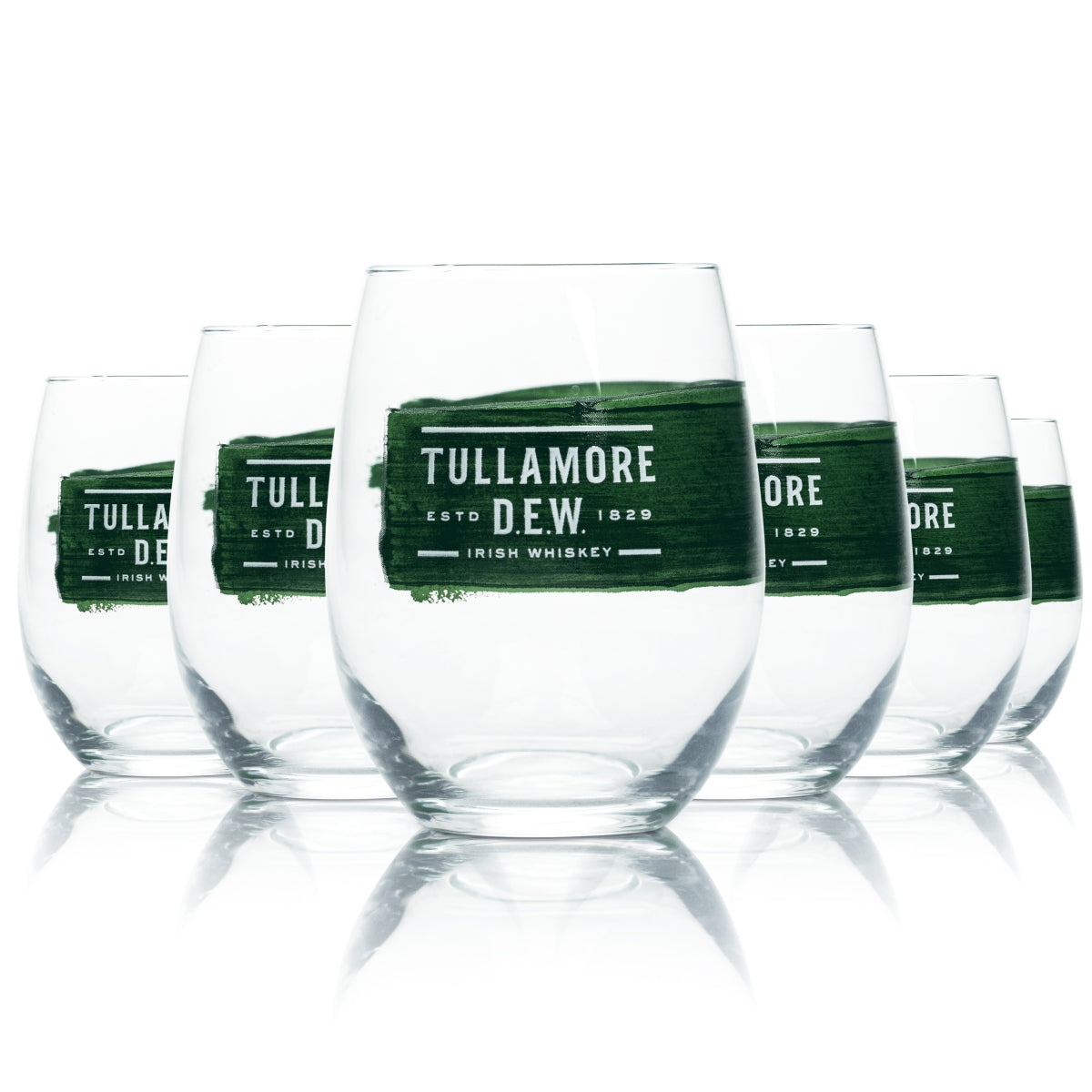 6 verres Tullamore Dew 0,35 l Verres à whisky Blended Irish Distillery
