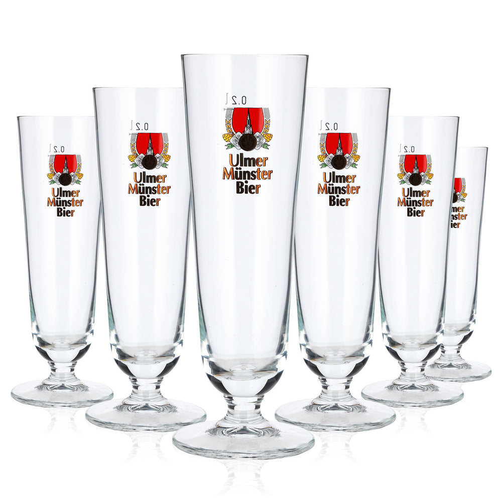 6 verres à bière « Ulmer Münster » de 0,2 l, modèle « Pokal Rastal » (lot de 6)