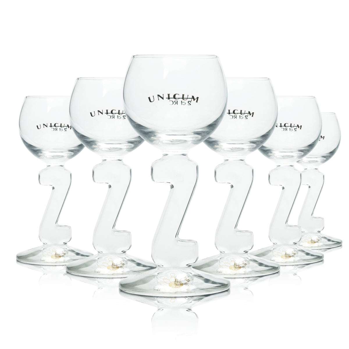 6x Unicum Liqueur aux herbes Verres à shot Verres à schnaps Stamper Mini-ballons 2 cl