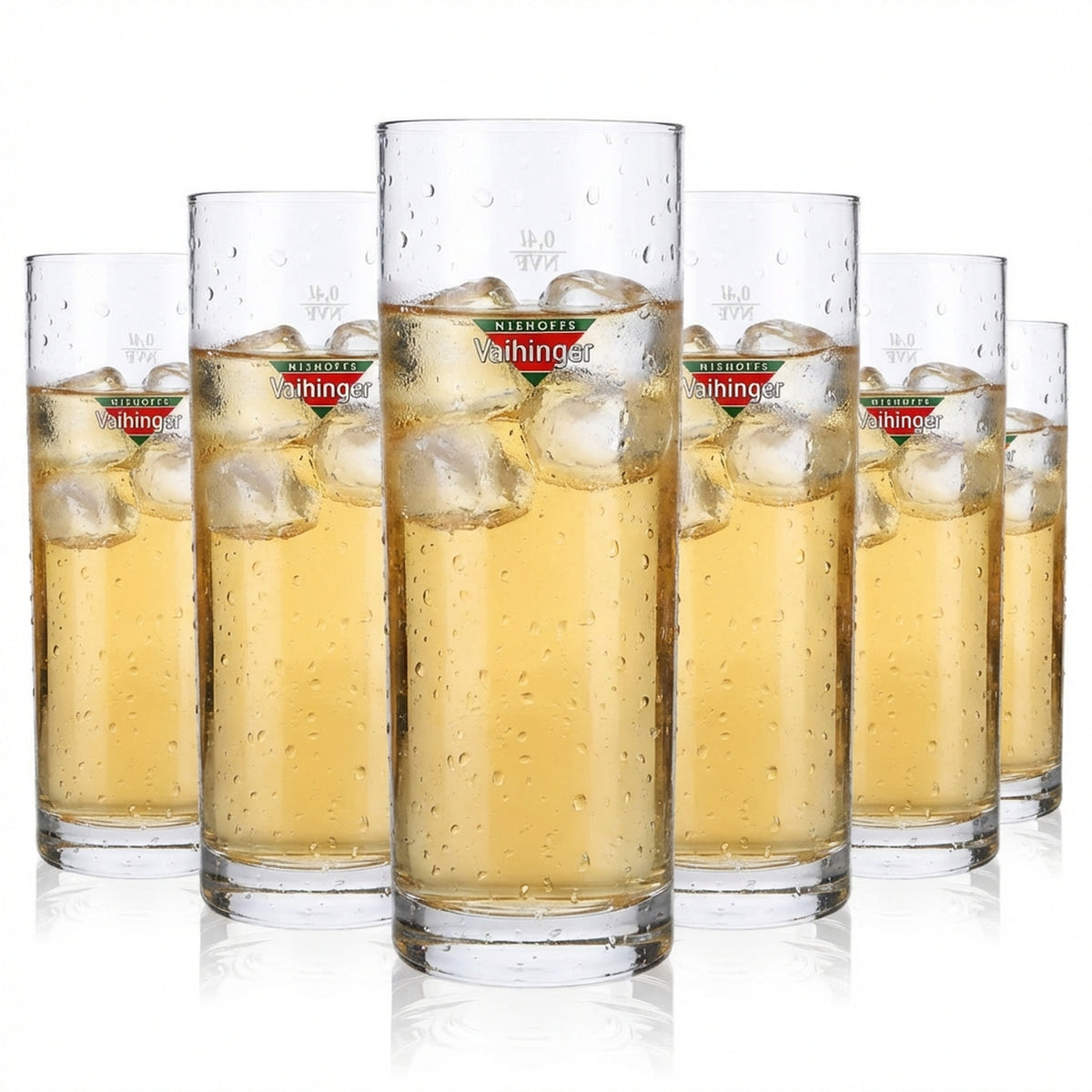 6 verres à jus Vaihinger Verres à jus 0,4 l Willi_Becher Logo coloré