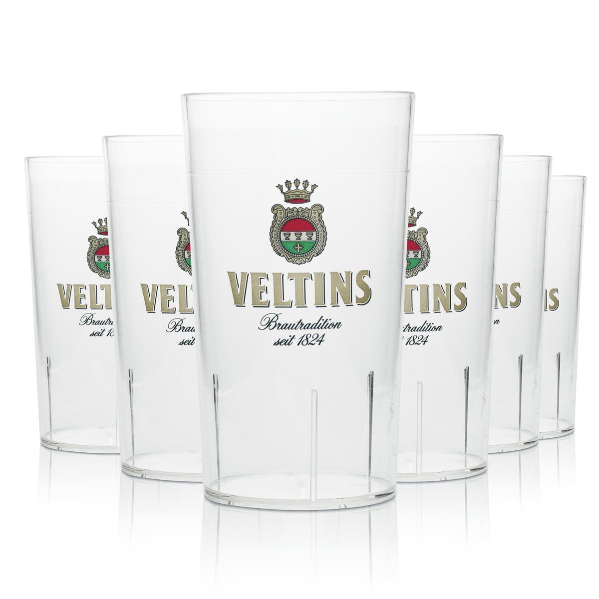 6 gobelets à bière Veltins réutilisables 0,3 l empilables