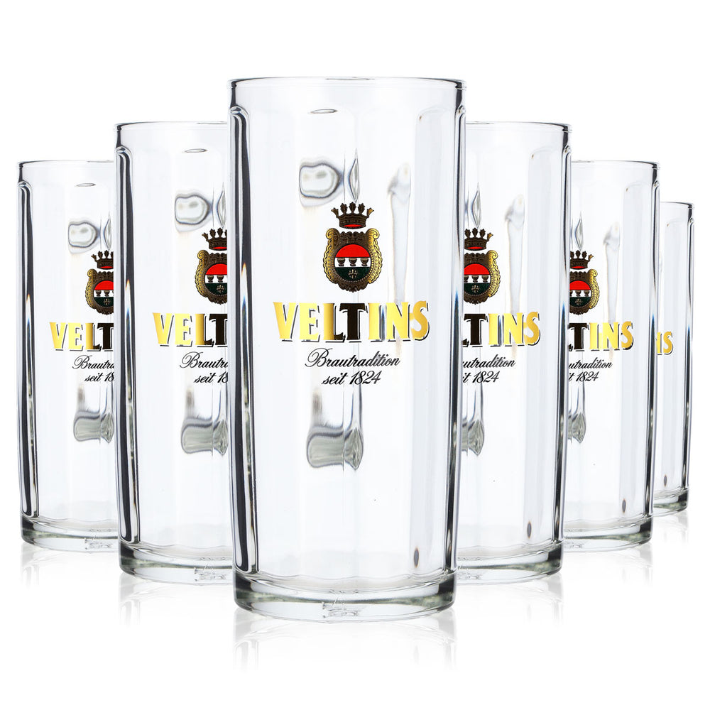 6 verres à bière Veltins de 0,25 l, modèle « Krug Sahm Moldau » (lot de 6)