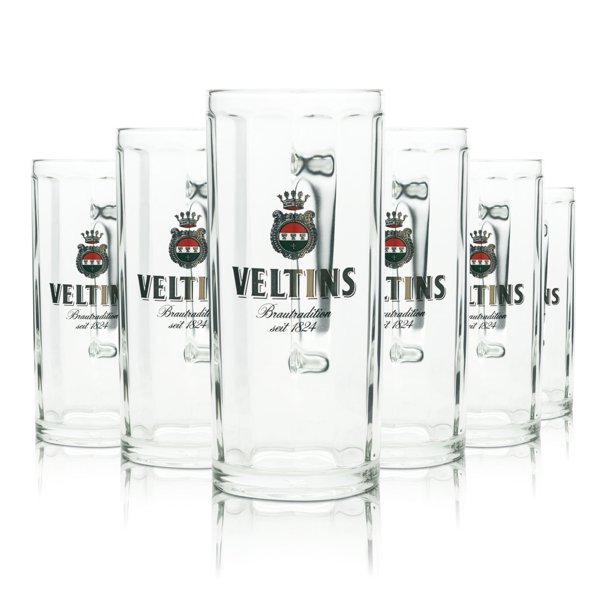 6 verres à bière Veltins 0,4 l, chope Moldau Sahm Seidel avec anse, verres à bière Pils Export Beer