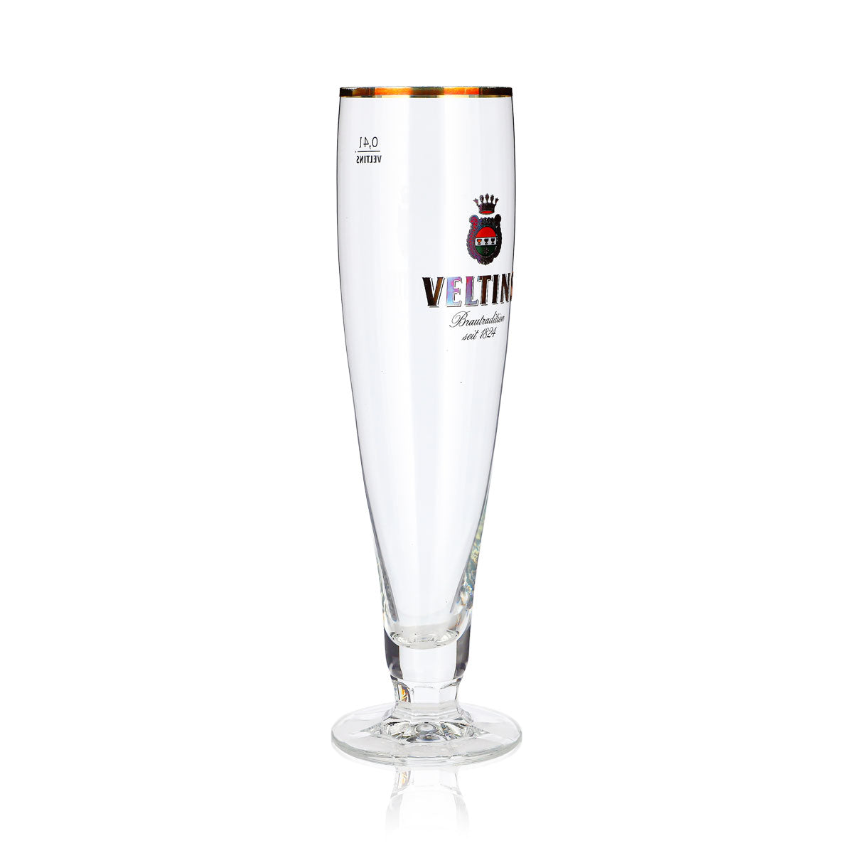 Lot de 6 verres à bière Veltins de 0,4 l, forme coupe, bord doré, « depuis 1824 » (lot de 6) – Vue 4