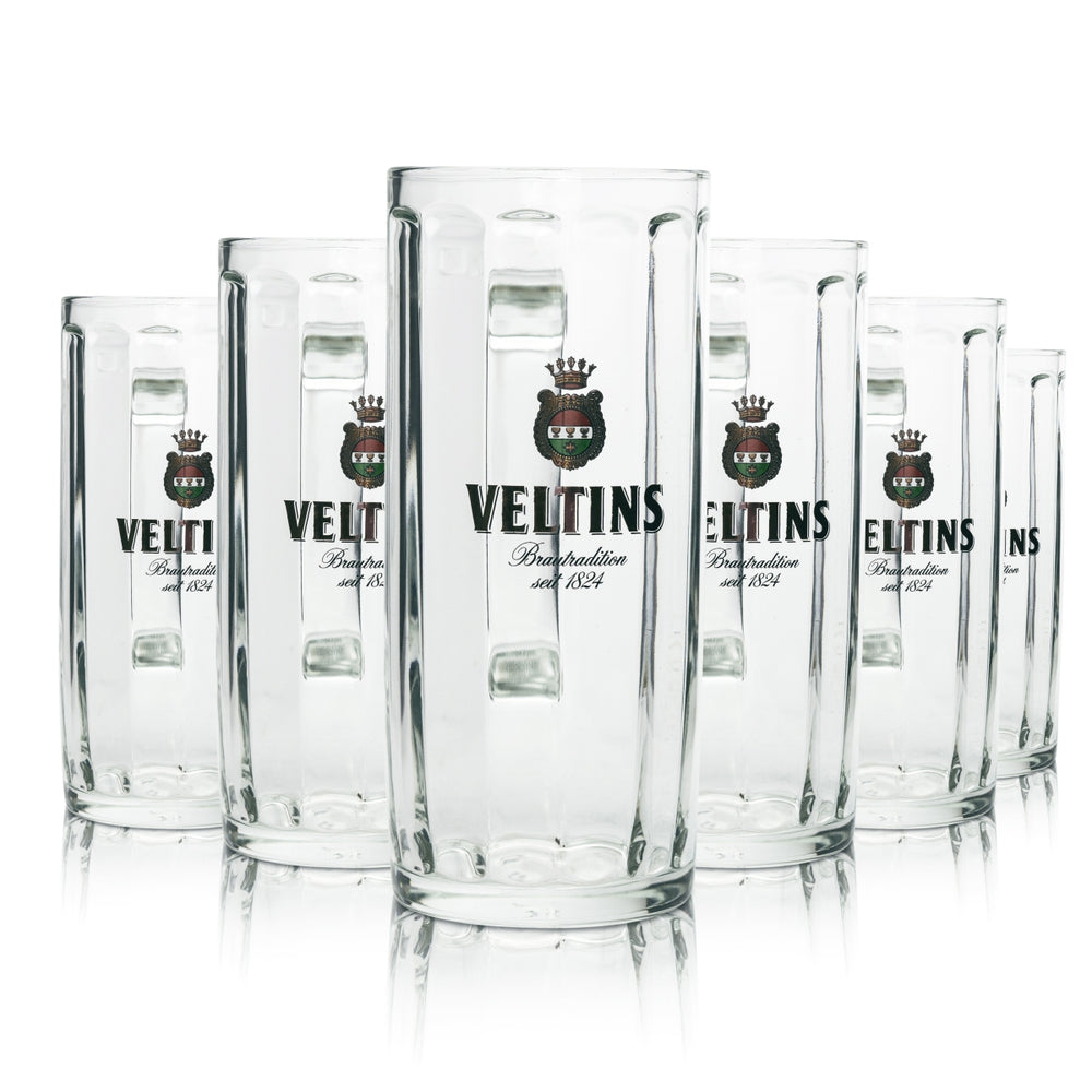 6 verres à bière Veltins Seidel Humpen Krug 0,5 l Sahm