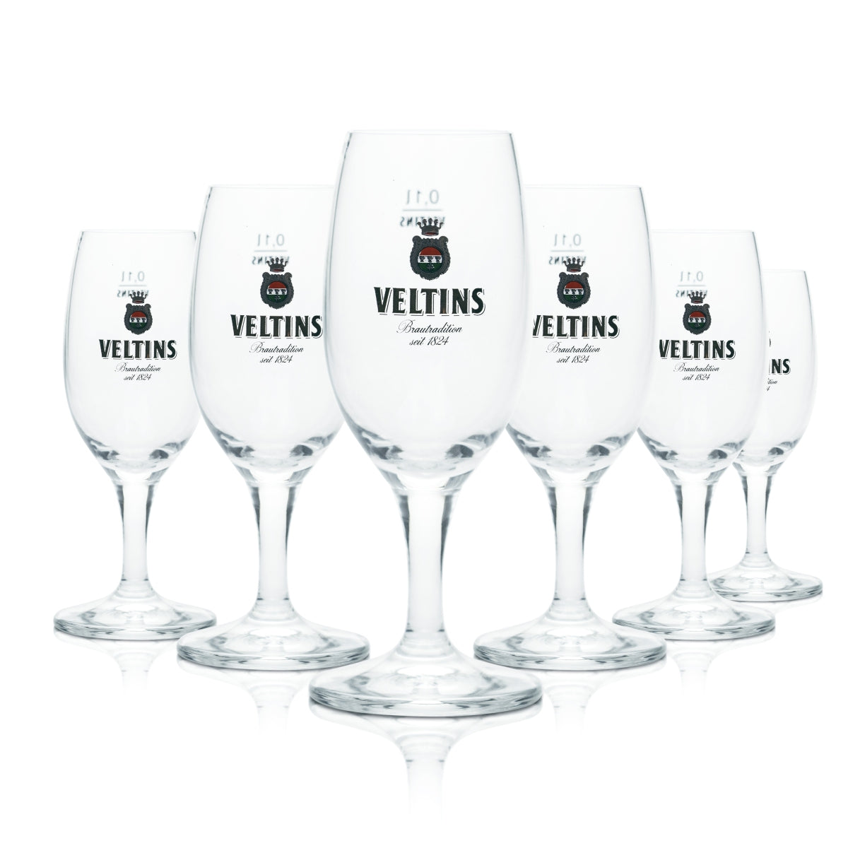 6 verres Veltins 0,1 l, forme tulipe, bière blonde, verres de brasserie, calibrés