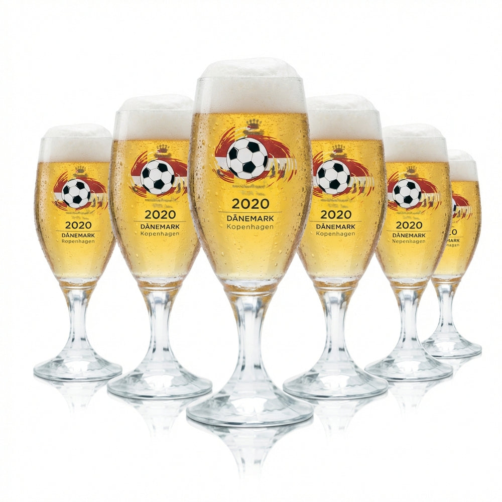 6 verres à bière Veltins 0,2 l, forme tulipe, coupe, Euro 2020, Danemark, football, Euro 24