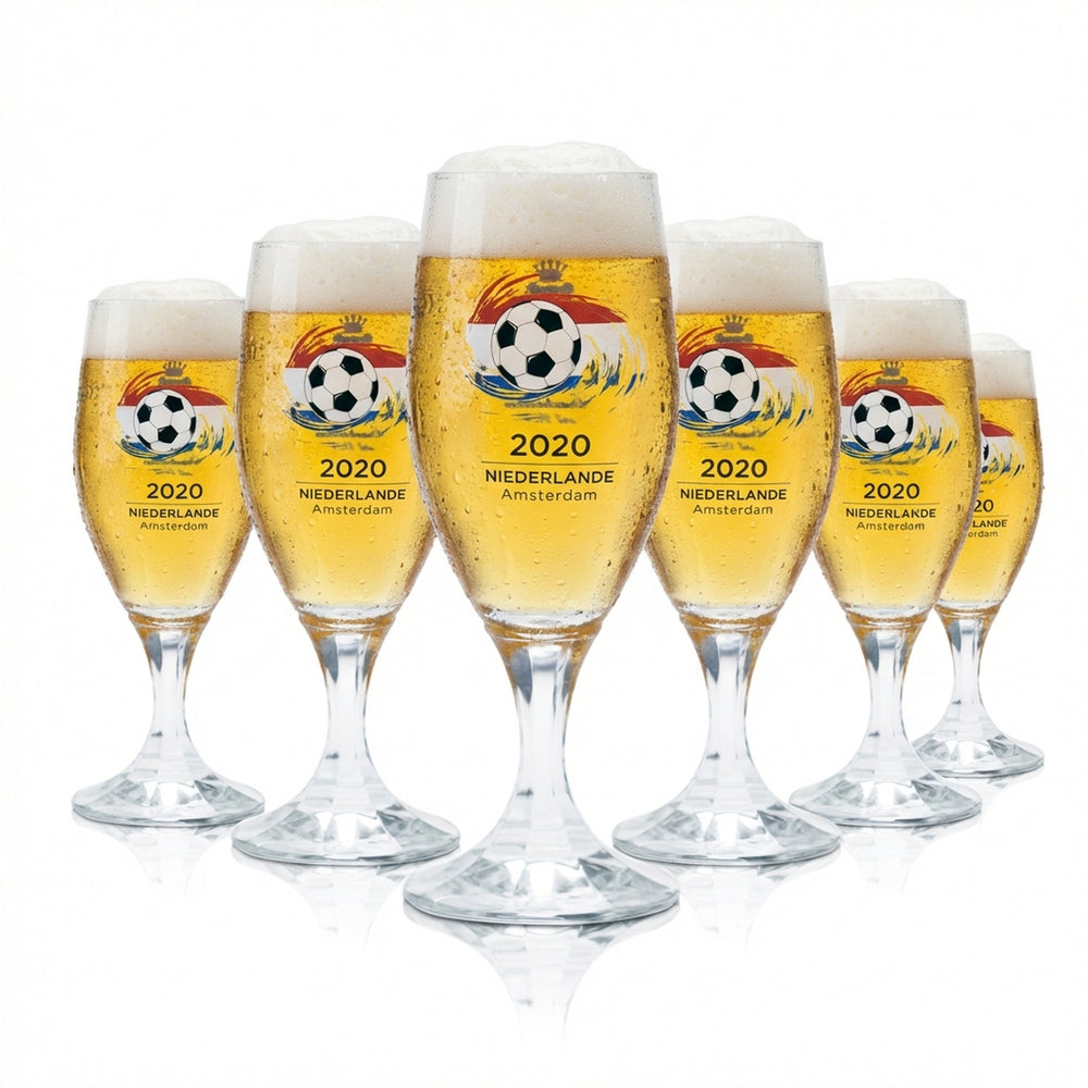 6 verres à bière Veltins 0,2 l, forme tulipe, coupe, Euro 2020, Pays-Bas, football, Euro 24
