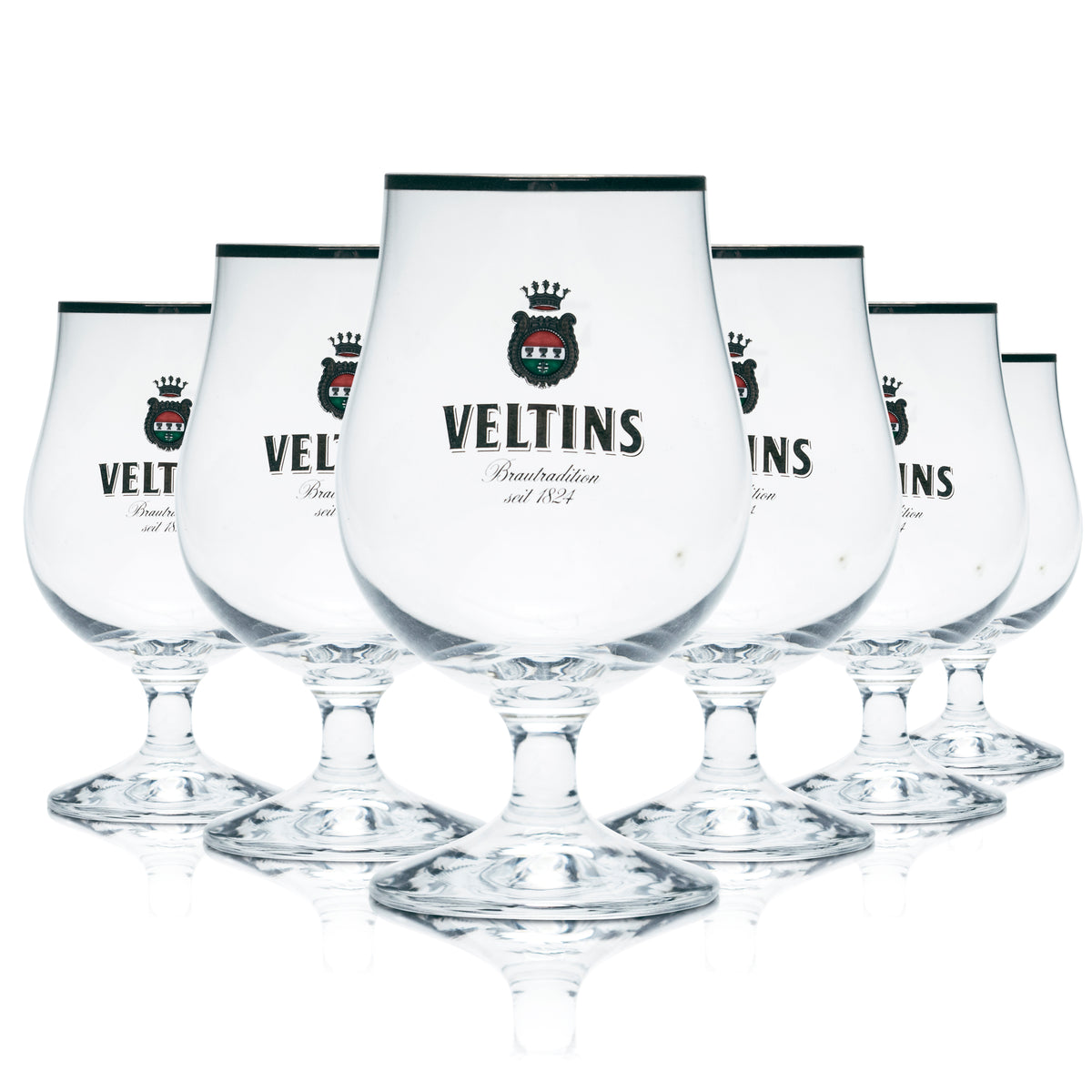 6 verres à bière Veltins 0,3 l, forme tulipe, bord doré, Eich Gastro Pils – Vue 5