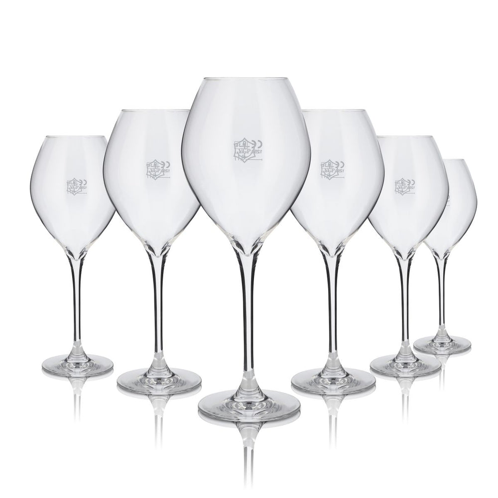 6x Verres à champagne Veuve Clicquot 0,2 l, flûtes ventrues, lot de verres à champagne