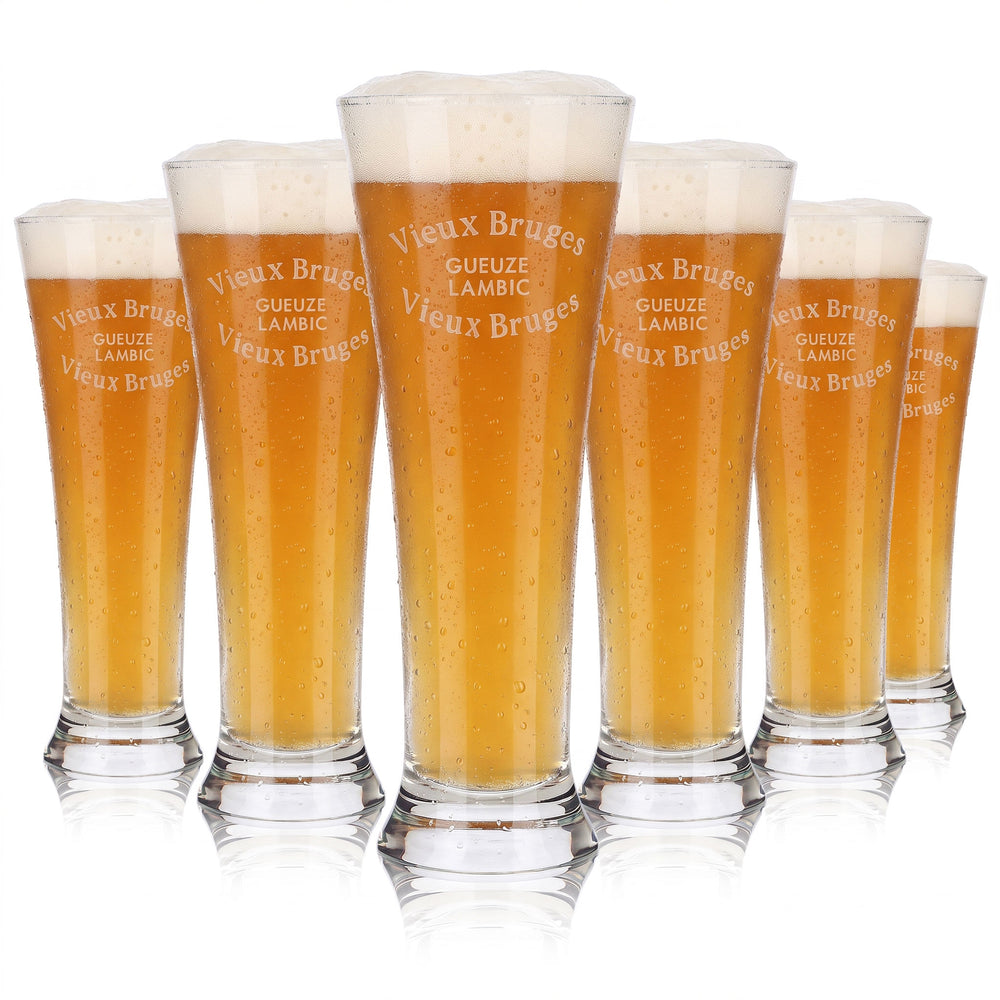 Lot de 6 verres à bière Vieux Bruges, verres à pied de 0,36 l, Gueuze Lambic (lot de 6)