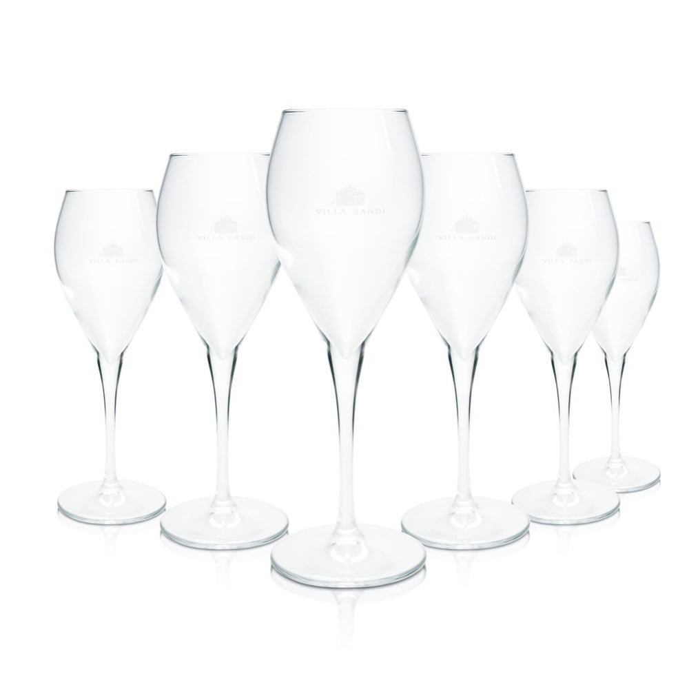 6x Villa Sandi Verre 0,1 l Verres à prosecco Flûte à champagne Coupe à champagne Coupe à vin mousseux