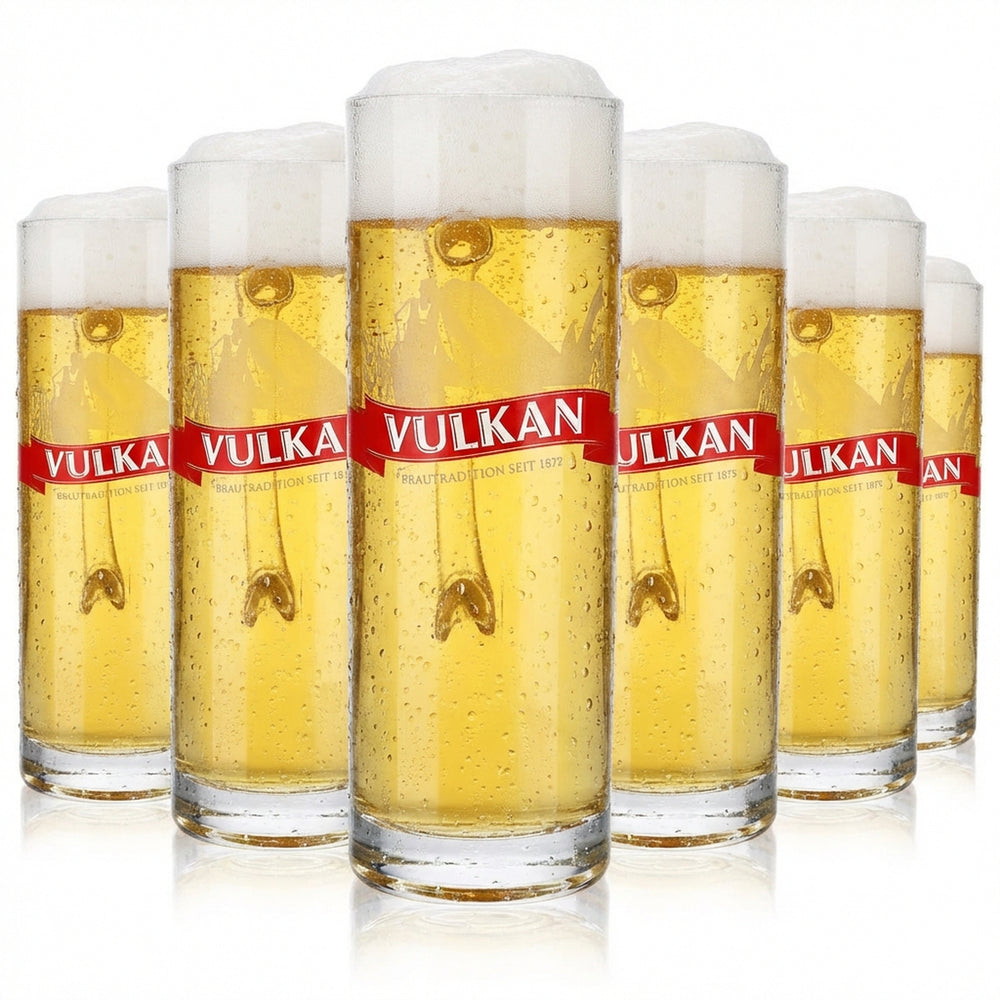 6 verres à bière Vulkanbräu 0,3 l, chope, verre à bière, chope à bière Dallas