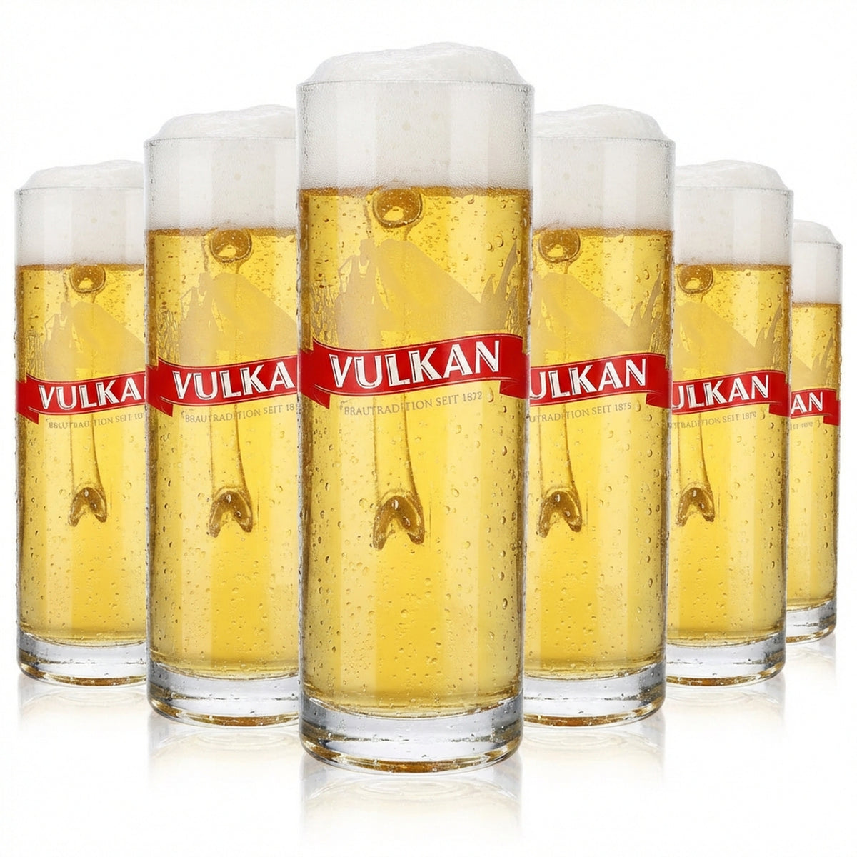 6 verres à bière Vulkanbräu 0,3 l, chope, verre à bière, chope à bière Dallas