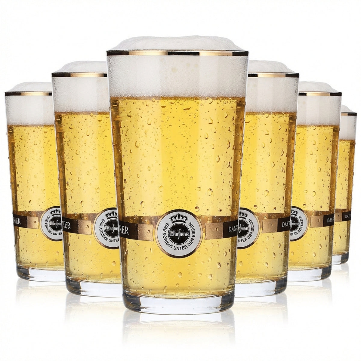 6 verres à bière Warsteiner 0,15 l Verres à dégustation Tasses Bord doré