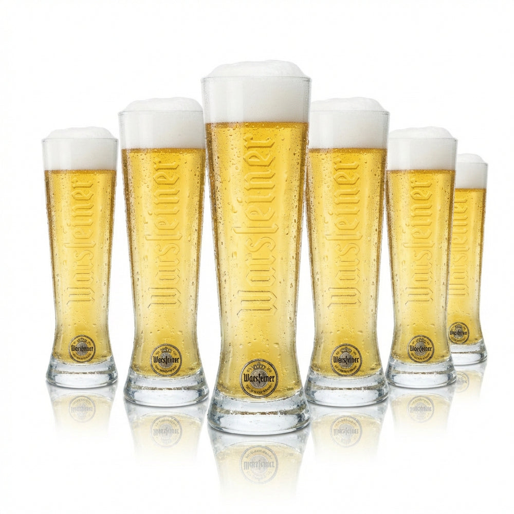6 verres à bière Warsteiner 0,25 l, forme tulipe, pour bars, cafés et brasseries