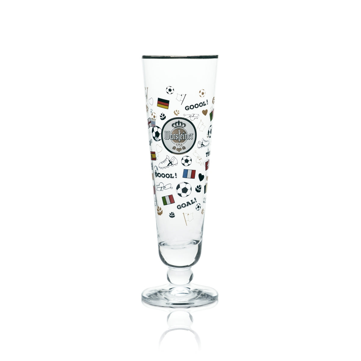 6 verres à bière Warsteiner 0,2 l, forme tulipe, motif football, Coupe du monde, équipe nationale – Vue 2