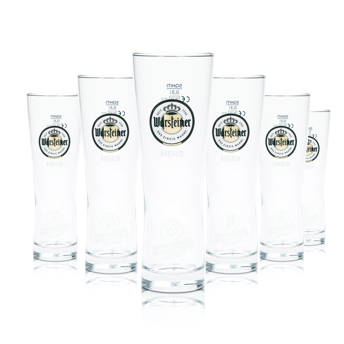 6 verres à bière Warsteiner 0,3 l Herb Cup Gobelets Verres Tulipe Coupe Brasserie Beer