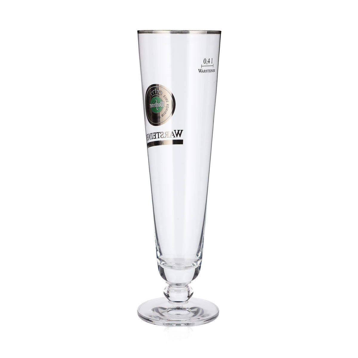 Lot de 6 verres à bière Warsteiner de 0,4 l, forme coupe, bord argenté, saveur « Herb » – Vue 4