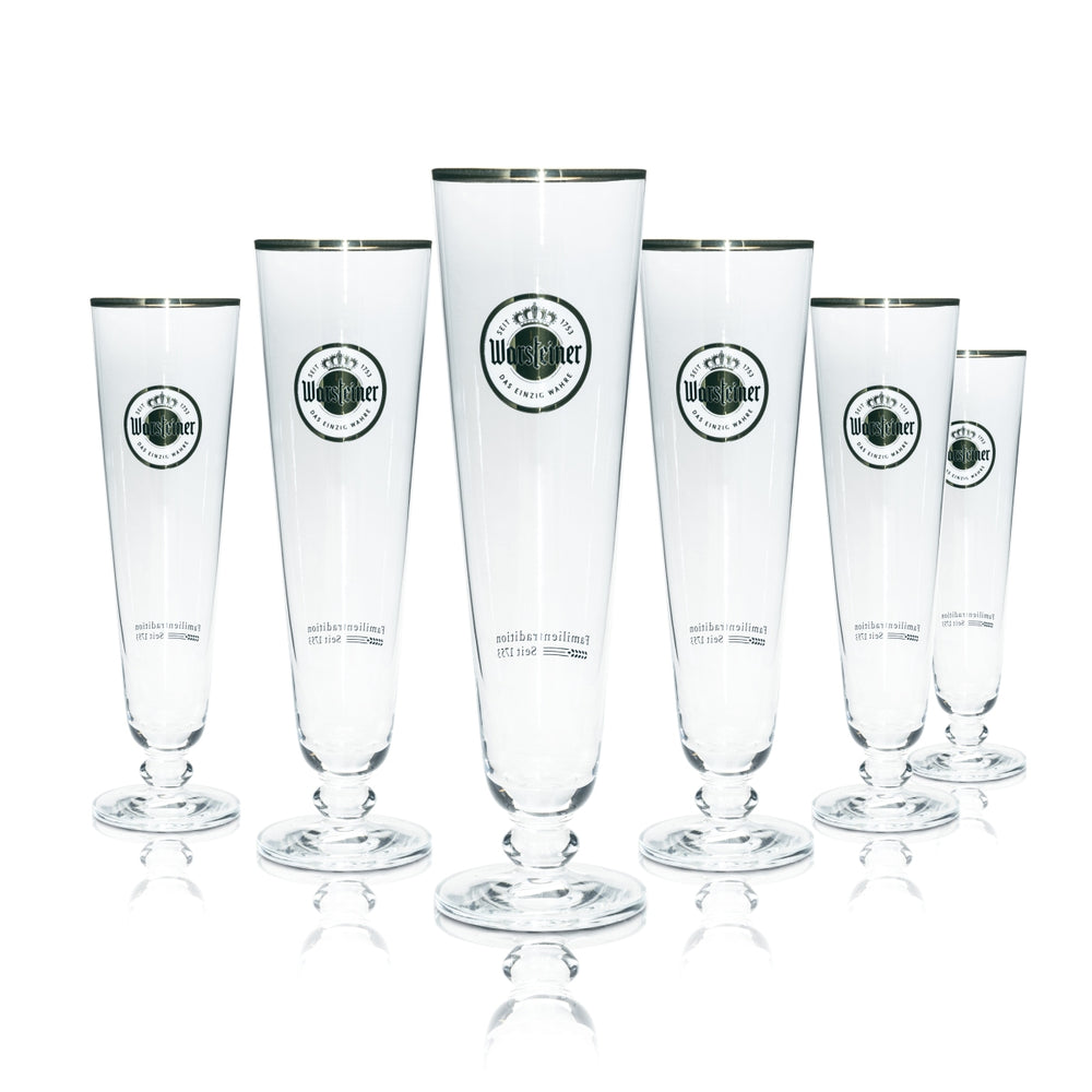 6 verres à bière Warsteiner 0,4 l tulipe exclusifs, verres à pied, bière blonde, brasserie