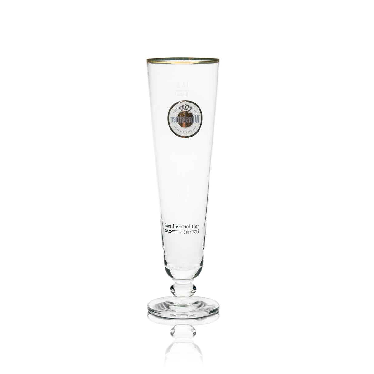 6 verres à bière Warsteiner 0,4 l tulipe, bord doré exclusif – Vue 3