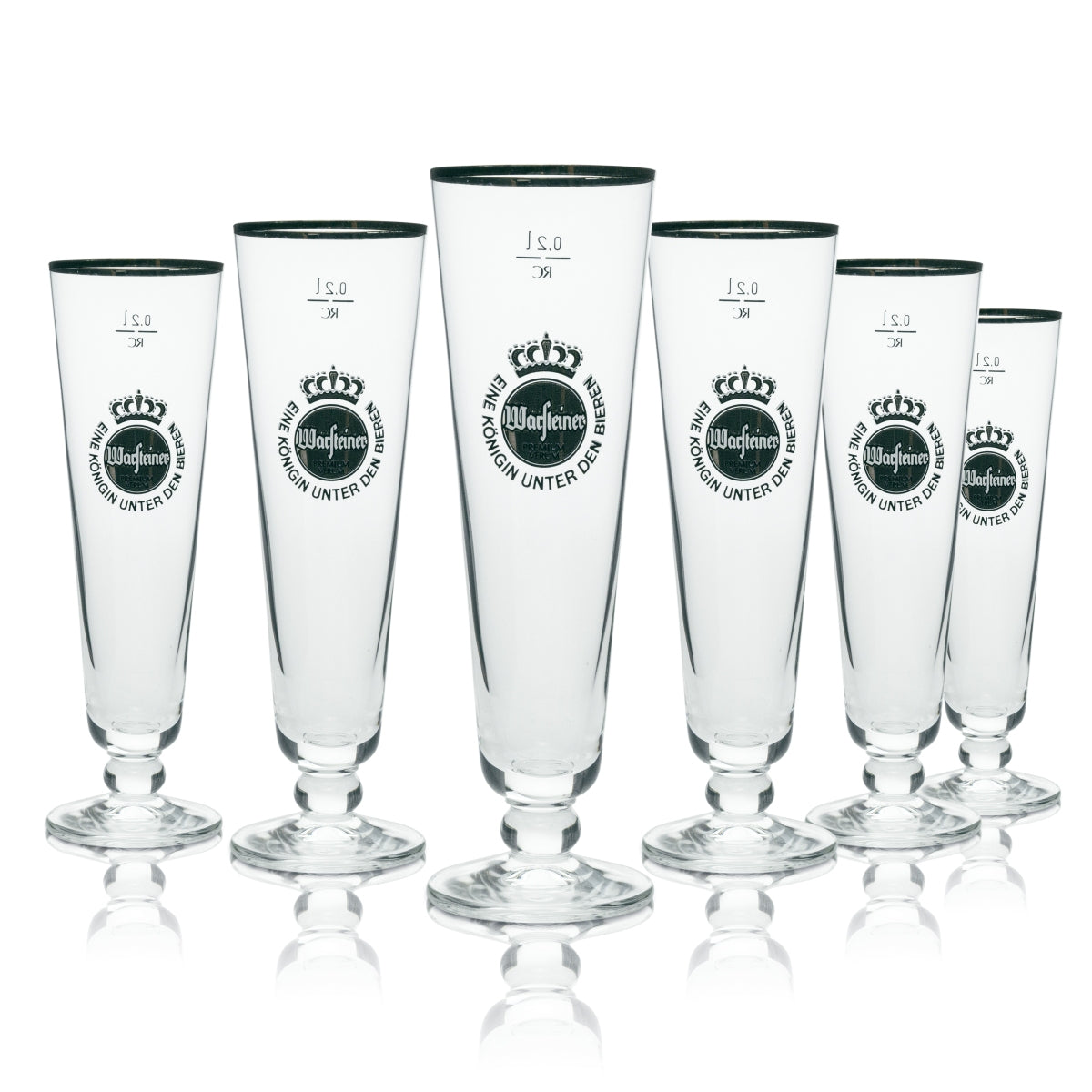 6 verres à bière Warsteiner exclusifs, forme tulipe avec bord doré, 200 ml