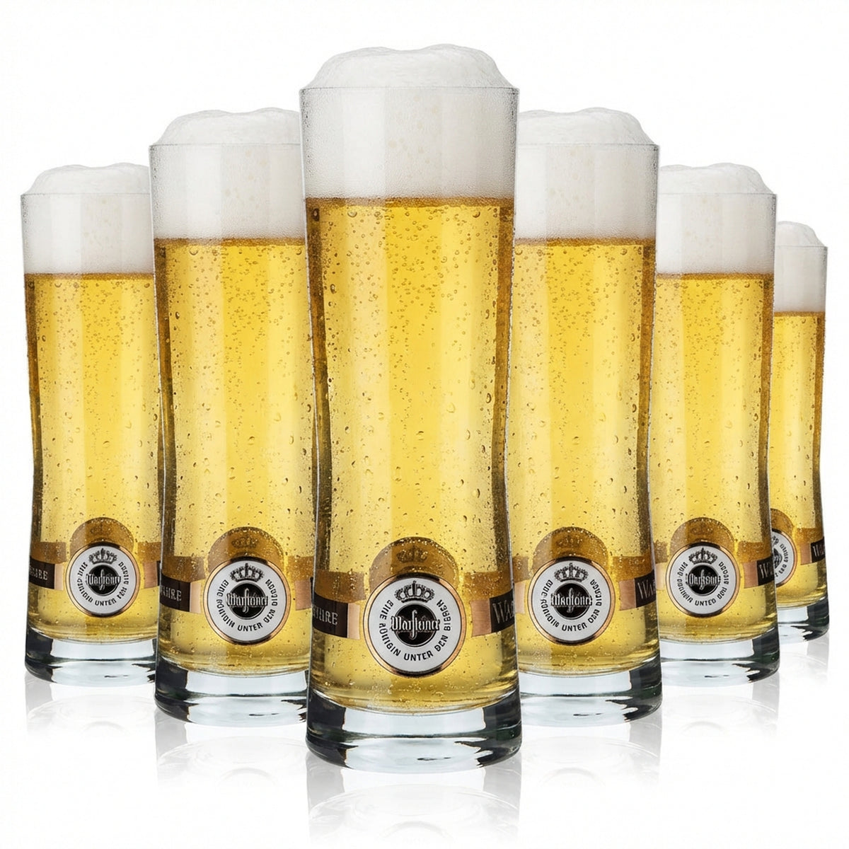 6 verres à bière Warsteiner 0,25 l avec logo Rastal Fresh au fond