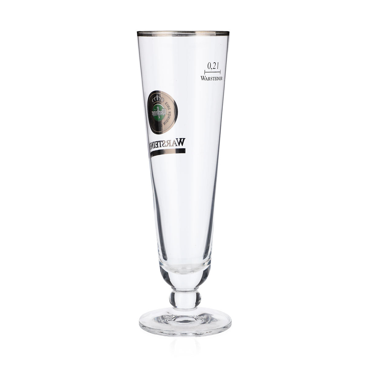 6 verres à bière Warsteiner 0,2 l, coupe, logo vert « Herb », bord argenté – Vue 4