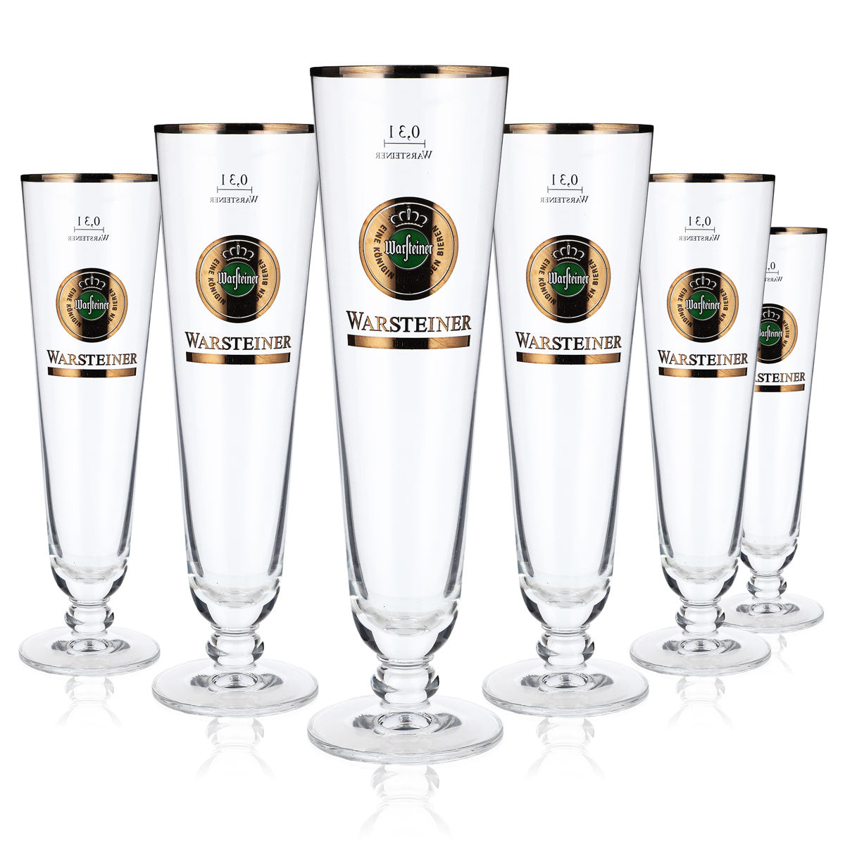 6 verres à bière Warsteiner 0,3 l Verres à bière Coupe « Herb » Bord argenté – Vue 5