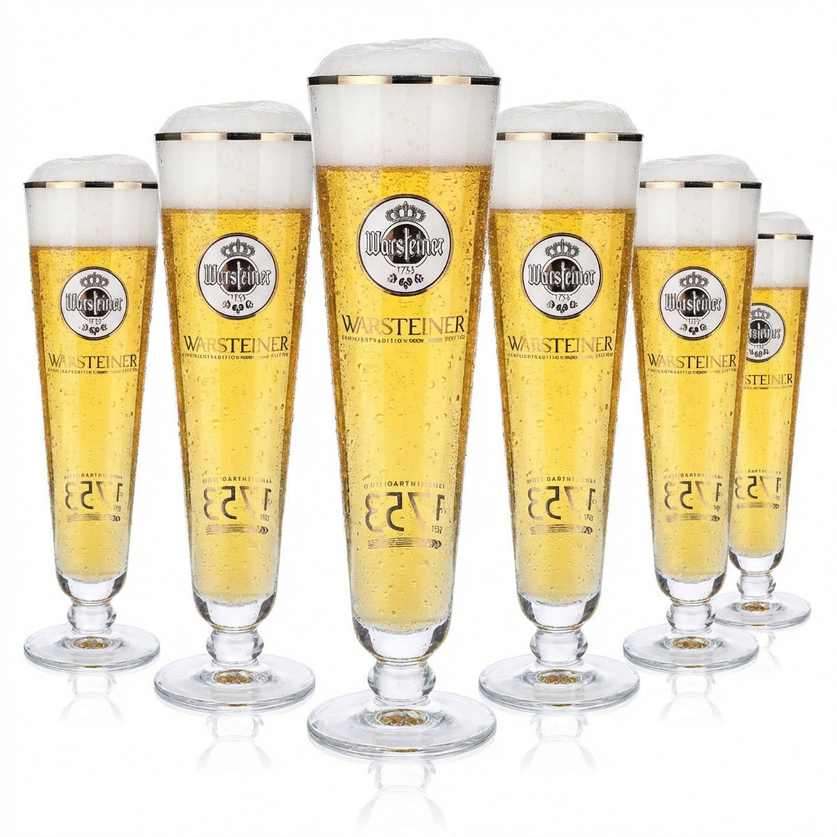 6 verres à bière Warsteiner Verres à bière 0,4 l Coupe 1753 Logo blanc