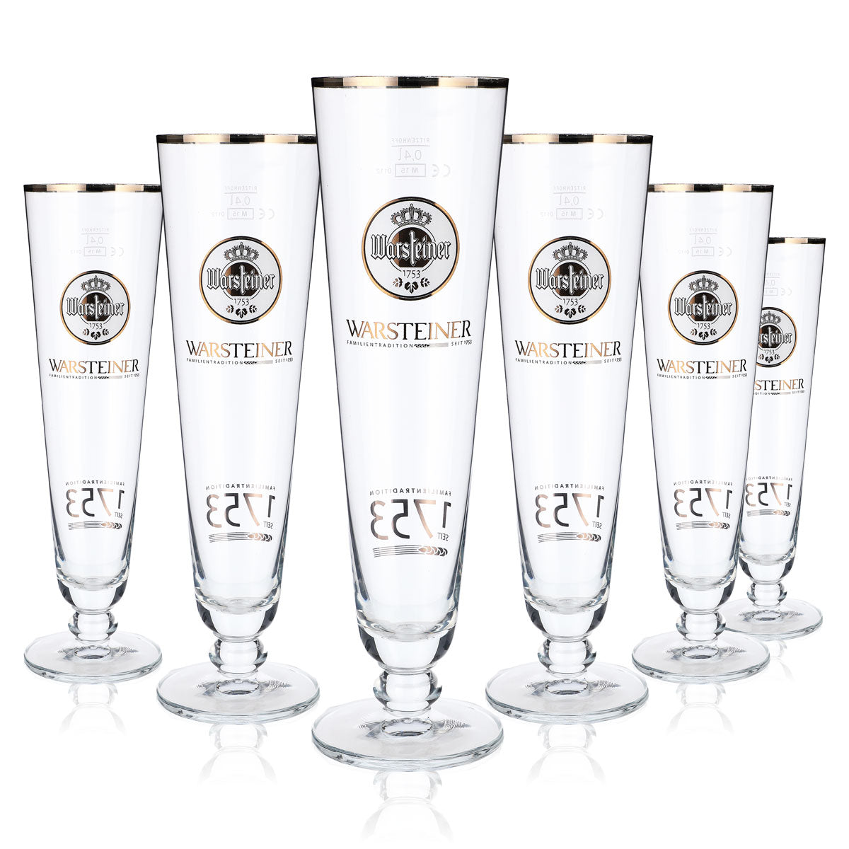 6 verres à bière Warsteiner Verres à bière 0,4 l Coupe 1753 Logo blanc – Vue 5