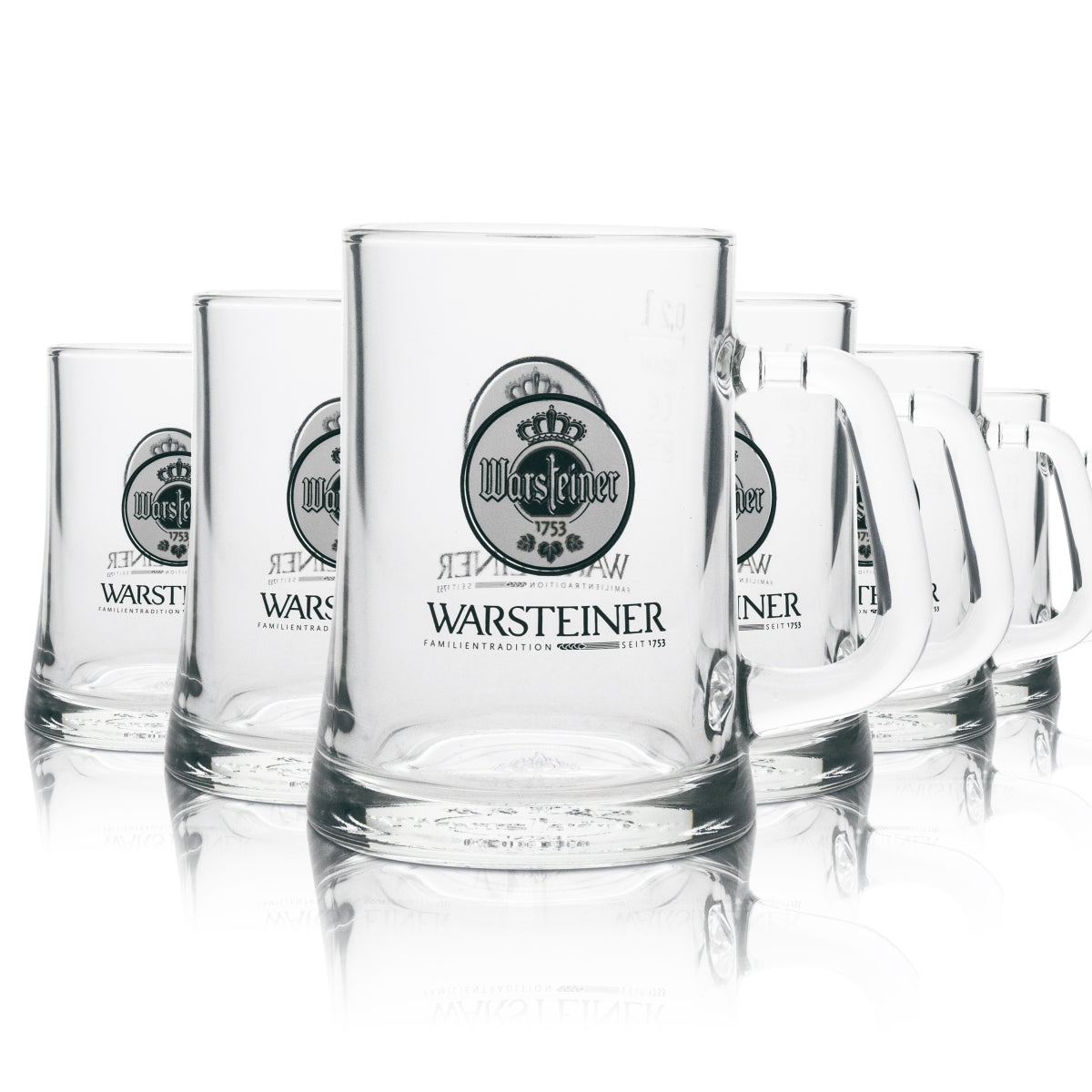 6 chopes à bière Warsteiner 0,2 l Rastal