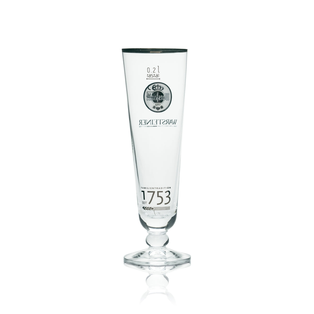 6 verres Warsteiner 0,2 l tulipe bord doré 1753 brasserie gastronomique chêne – Vue 3