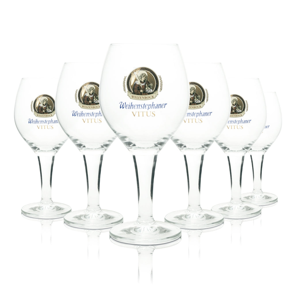 6 verres à bière Weihenstephan 0,5 l, coupe Vitus Maxime Sahm, verres tulipe Pils