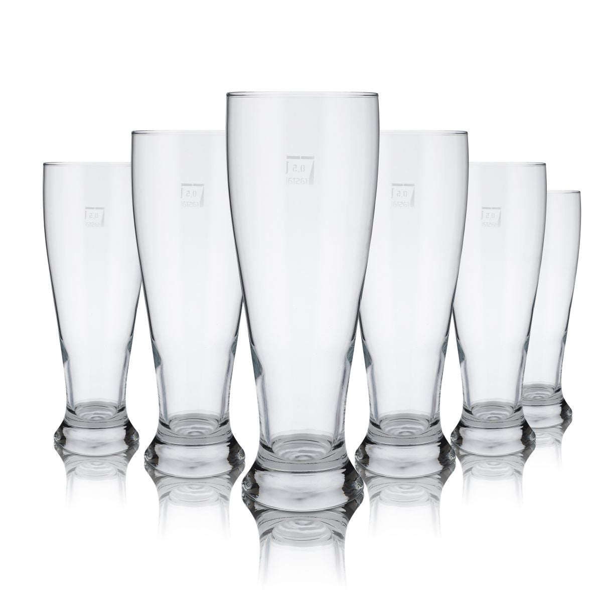 6 verres à bière blanche Hefeweizen 0,5 l, sans marquage, calibrage gastronomique, verre Weizen