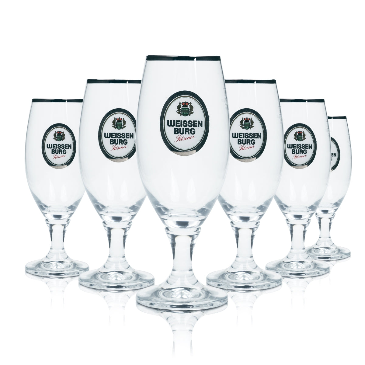 6 verres à bière Weissenburg 0,25 l, bord doré, Ritzenhoff, verres tulipes, brasserie