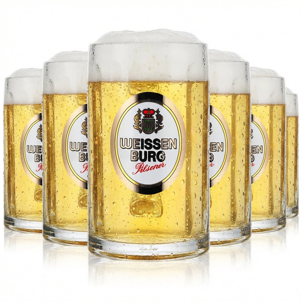 6 chopes à bière Weissenburg  0,3 l avec anse Glückauf Seidel Rastal