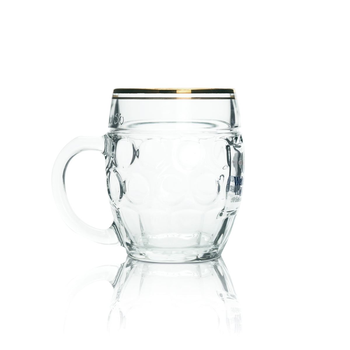 6 verres à bière Weltenburger Kloster 0,4 l, chope à anse, bord doré, chêne – Vue 3
