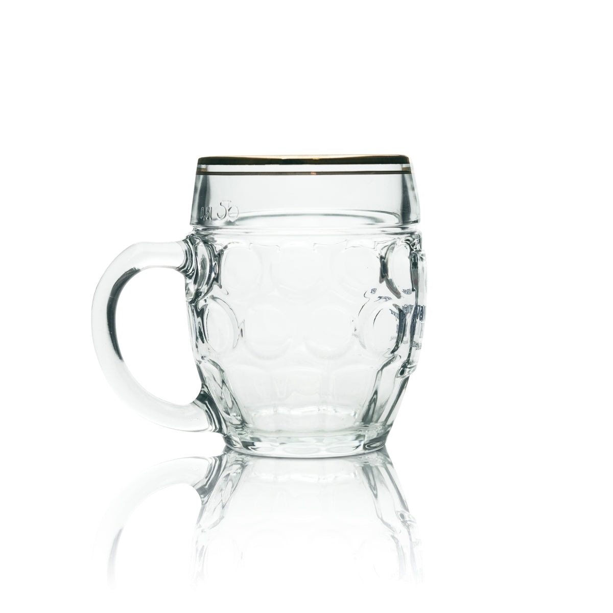 6 chopes en verre Weltenburger Klosterbier, rondes, 0,5 l, bord doré Stölze – Vue 3