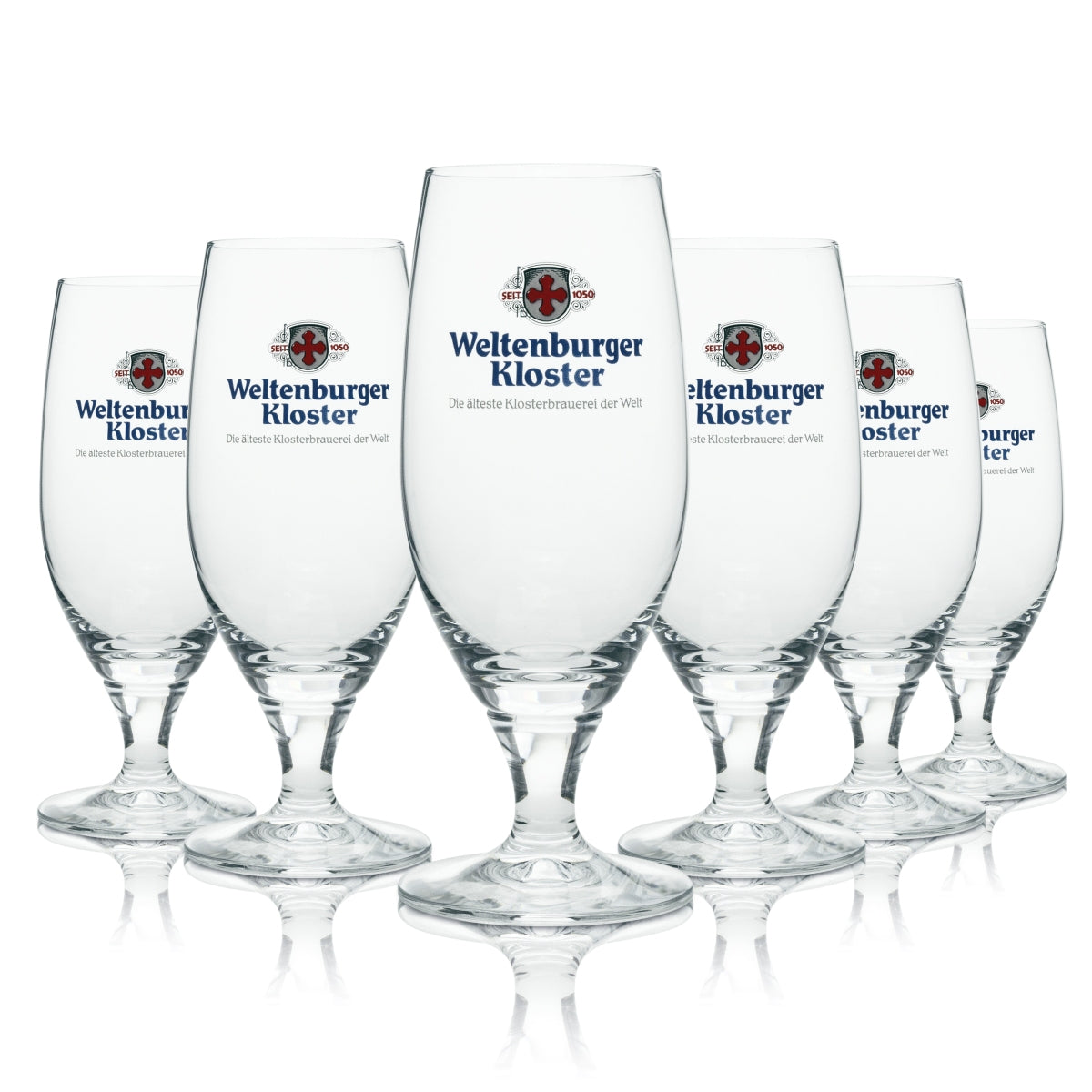 6x verre à bière Monastère de Weltenburg 0,3 l avec logo rouge Rastal