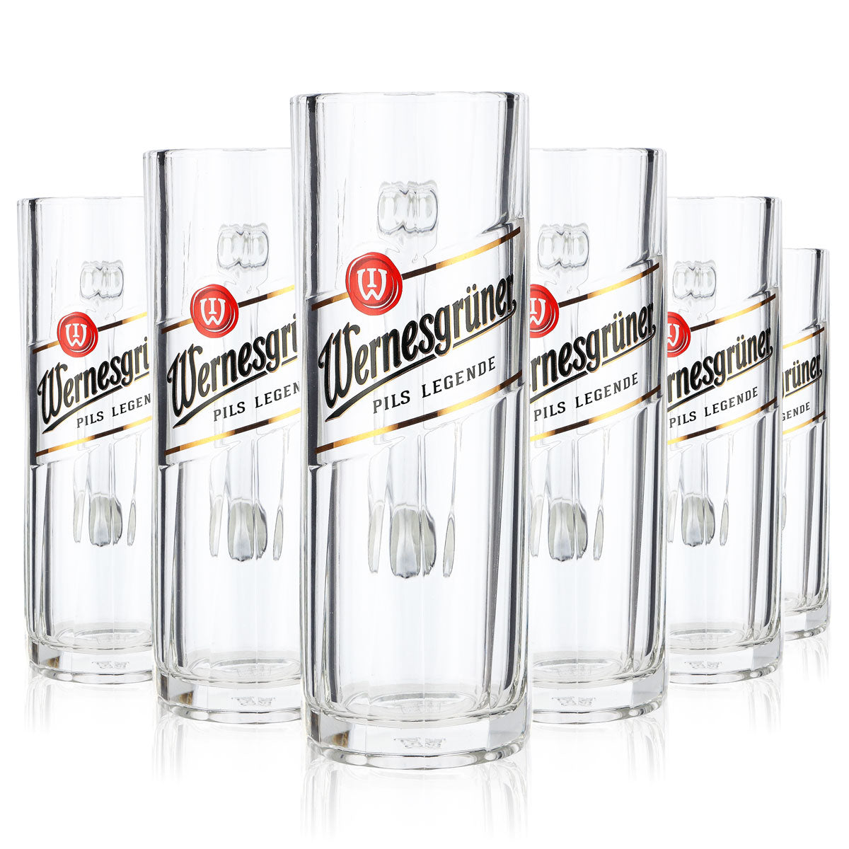 6 verres à bière Wernesgrüner 0,3 l, chope à relief rayé, nouveau logo Rastal – Vue 7