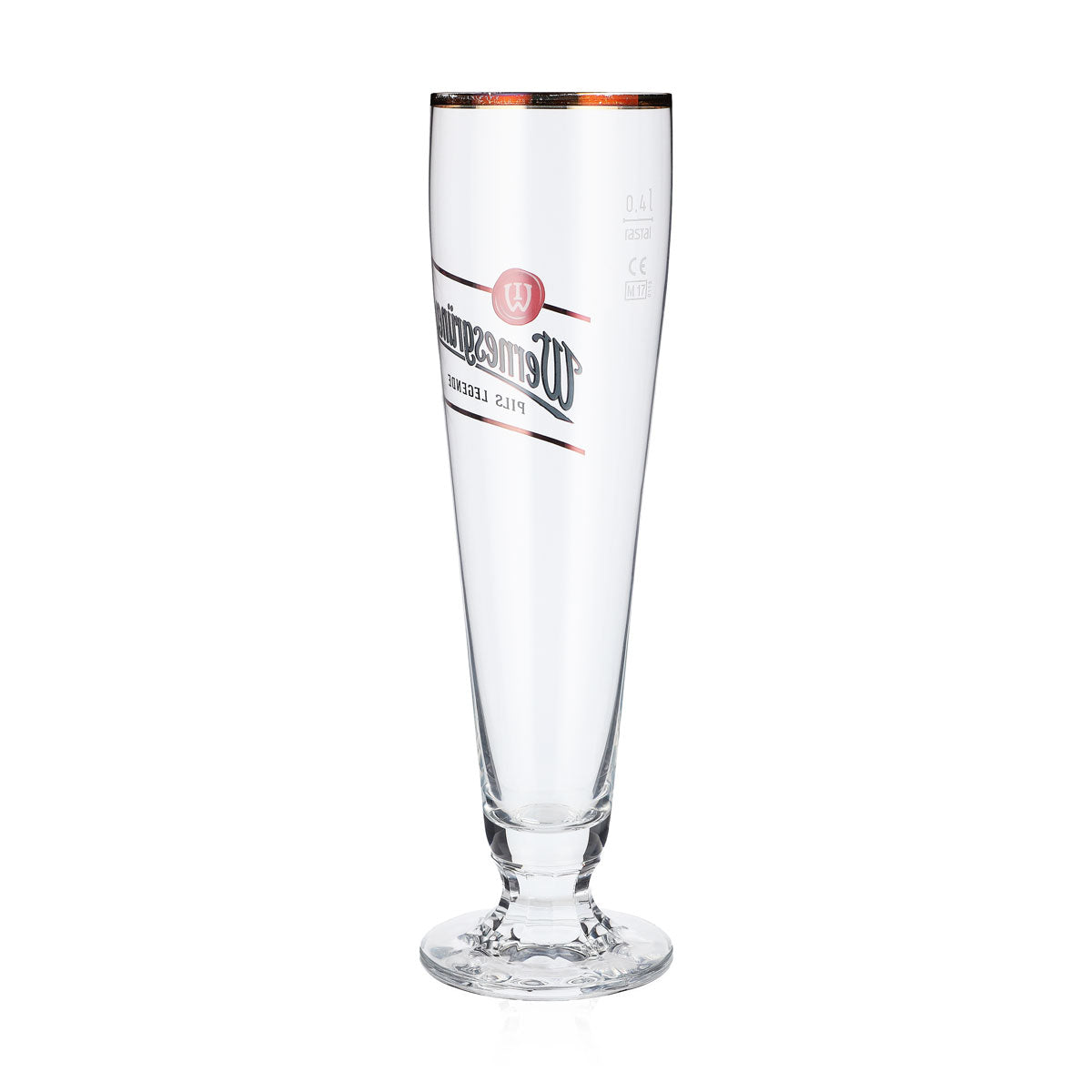 6 verres à bière Wernesgrüner Verres à bière en forme de coupe 0,4 l avec bord doré Tulipe – Vue 4