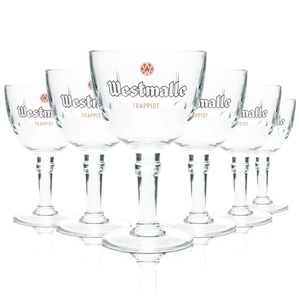 6x Westmalle verre 0,33 l bière calice coupe verres design pied gastronomique bar BEL