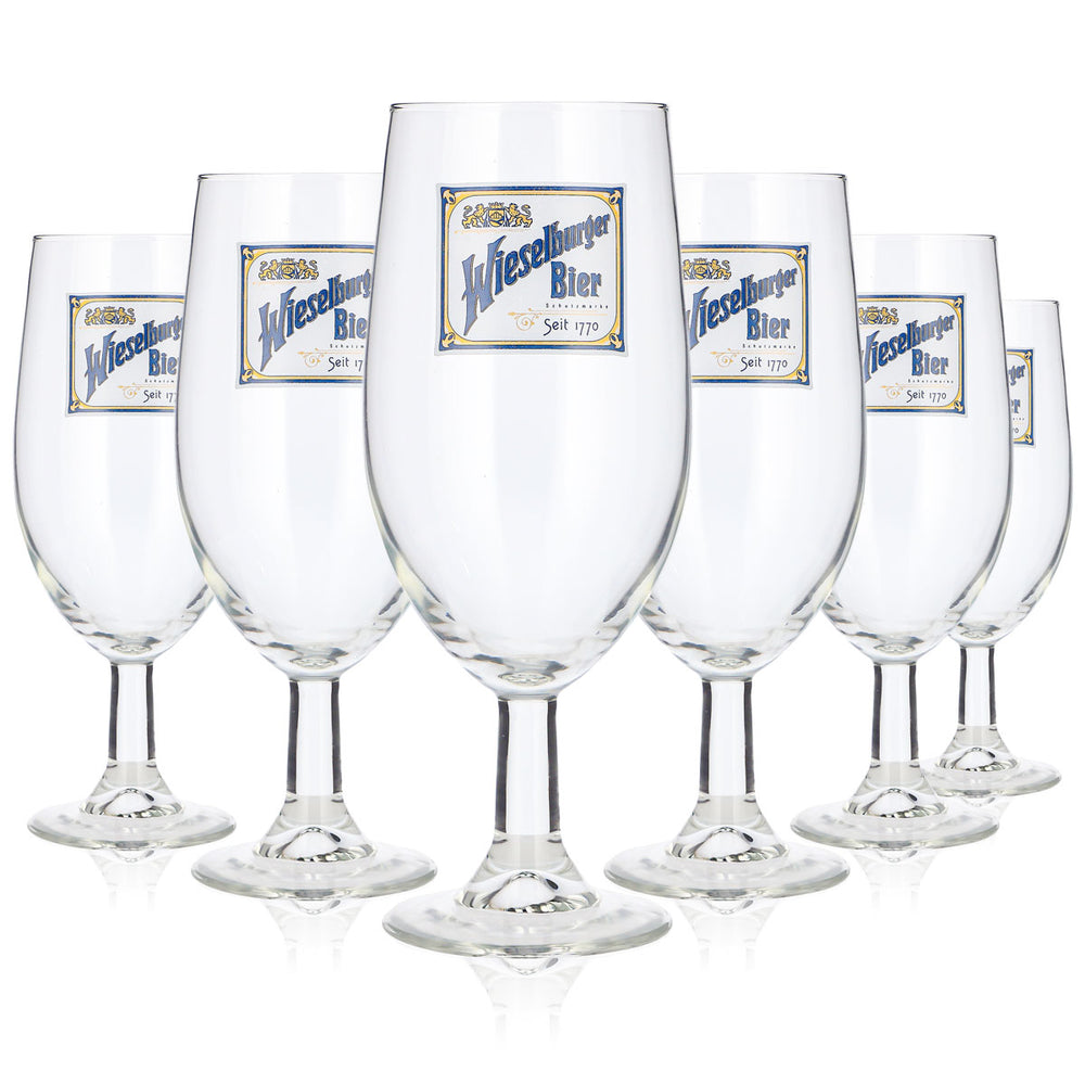 Lot de 6 verres à bière Wieselburger de 0,5 l en forme de coupe, marque déposée depuis 1770 (lot de 6)