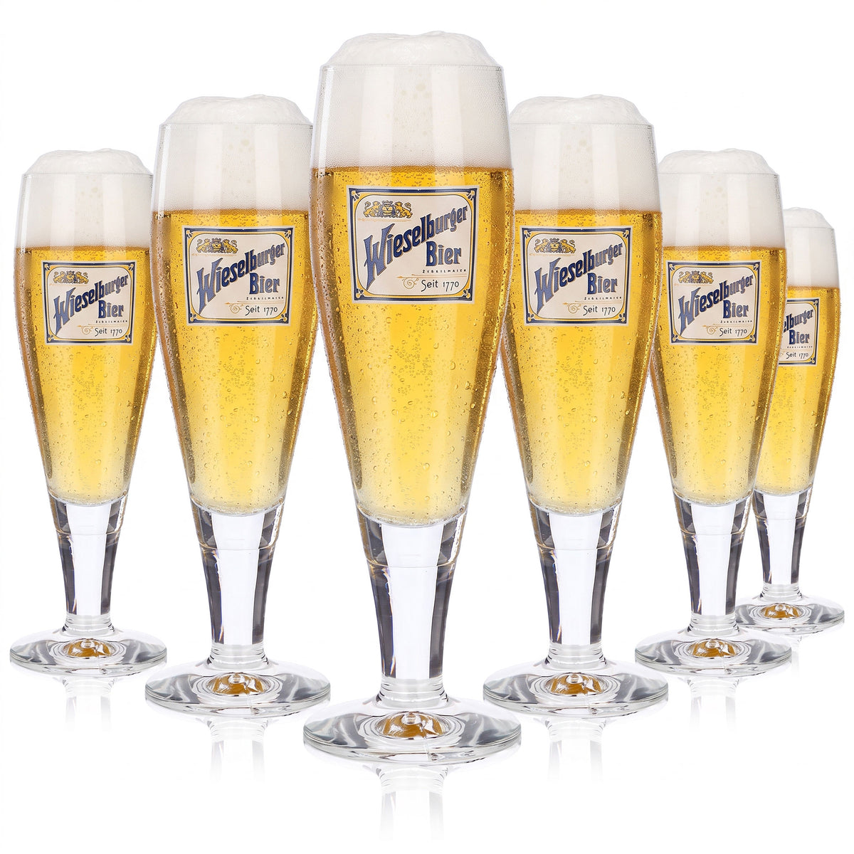 6 verres à bière Wieselburger, verres à bière de type « Pokal », 0,2 l, Sahm Monza (lot de 6)