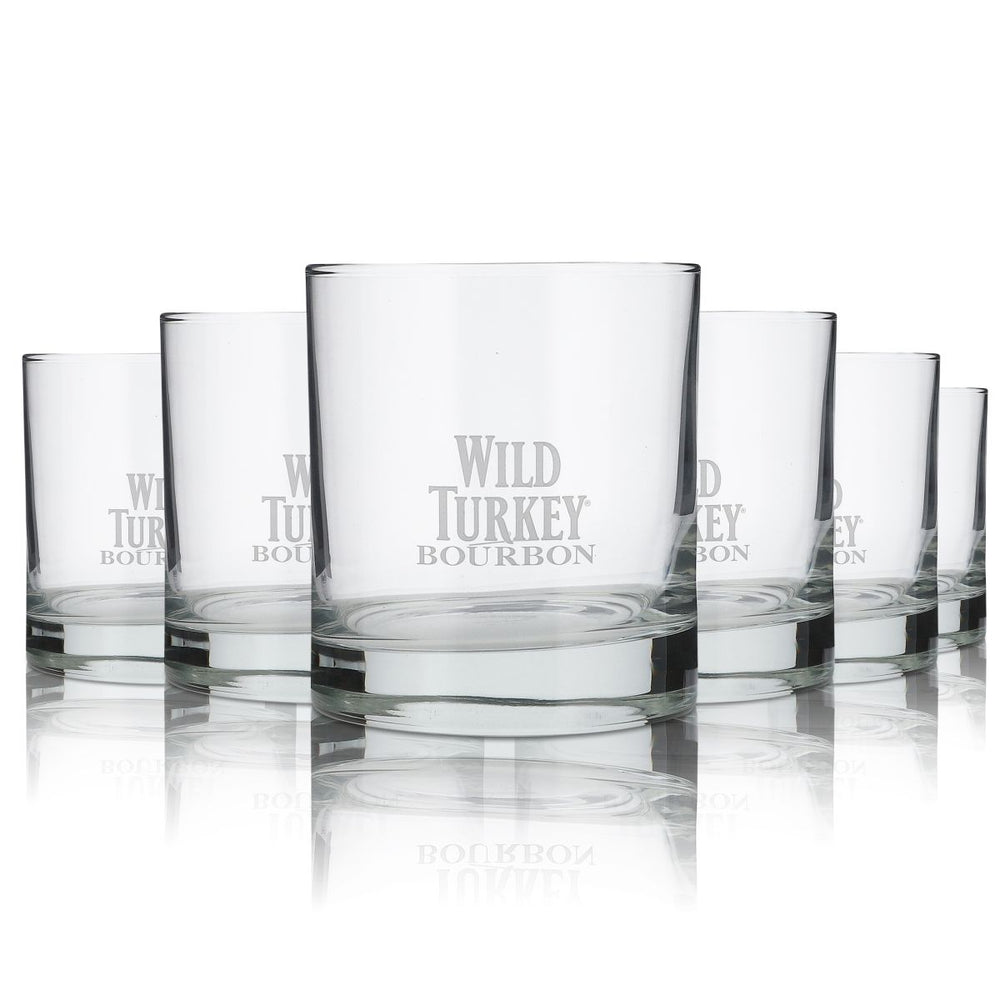 6 verres Wild Turkey  0,4 l Whiskey Tumbler Verres à whisky Bourbon Set de verres