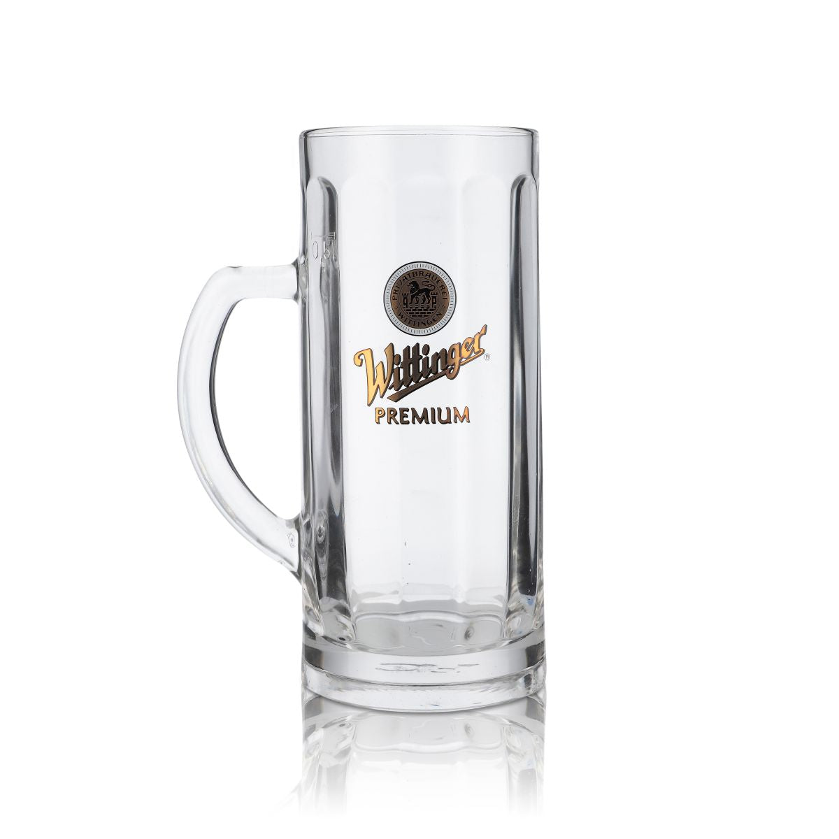 6 verres à bière Wittinger 0,5 l, chope, logo en relief doré – Vue 2