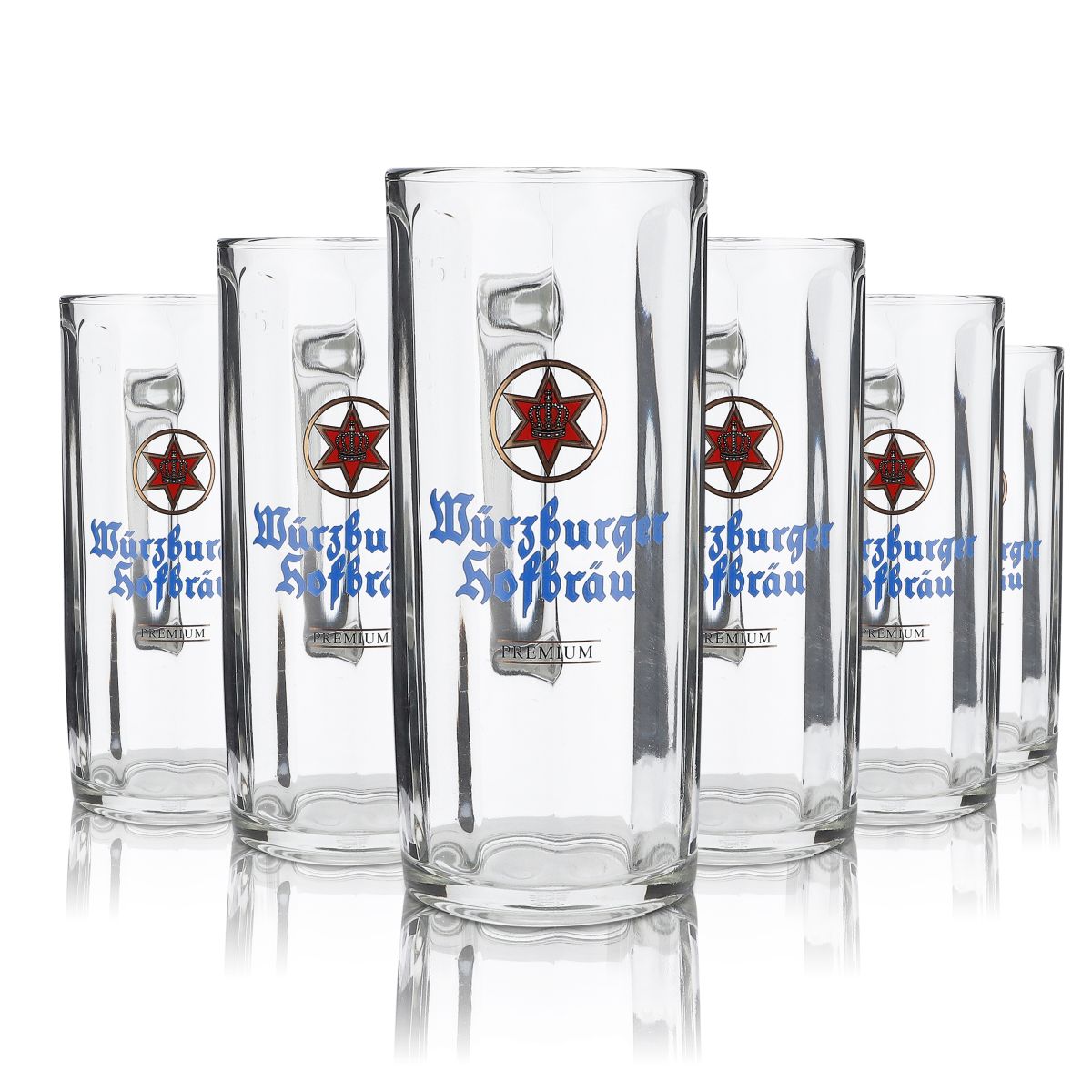 6 chopes à bière Würzburger Hofbräu 0,5 l Premium Moldau Seidel Humpen Gläser
